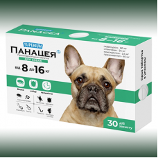 Панацея 8-16кг — протипаразитарна таблетка Superium Панацея, для собак вагою 8-16 кг, 1шт Панацея 8-16кг — протипаразитарна таблетка Superium Панацея, для собак вагою 8-16 кг, 1шт