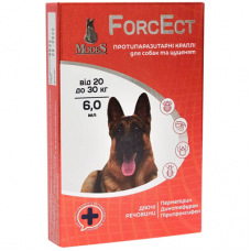 ФорсЕкт краплі для собак та цуценят 20-30кг, 6,0 мл,1 піпетка — протипаразитарні краплі для собак та цуценят від бліх, від кліщів ФорсЕкт краплі для собак та цуценят 20-30кг, 6,0 мл,1 піпетка — протипаразитарні краплі для собак та цуценят від бліх, від кліщів