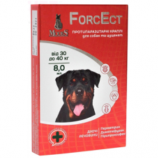 ФорсЕкт краплі для собак та цуценят 30-40 кг, 8,0 мл, 1 піпетка — протипаразитарні краплі від бліх та кліщів) ФорсЕкт краплі для собак та цуценят 30-40 кг, 8,0 мл, 1 піпетка — протипаразитарні краплі від бліх та кліщів)